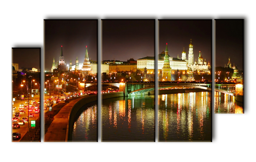 Модульная картина Огни Москвы