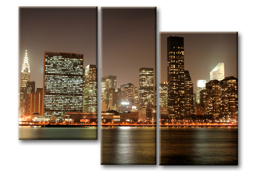 Модульная картина Ночь в Нью-Йорке