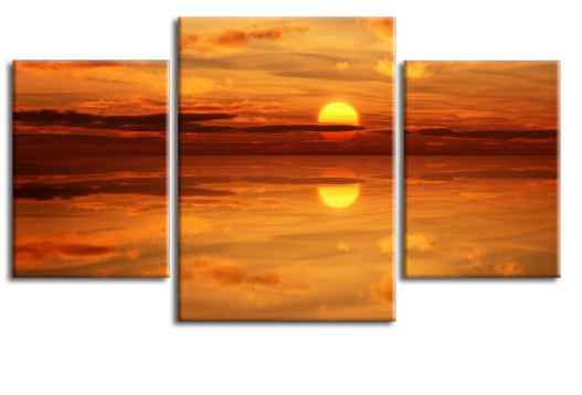 Модульная картина Отражение солнечного заката