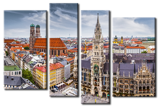 Модульная картина Красочная архитектура Мюнхена