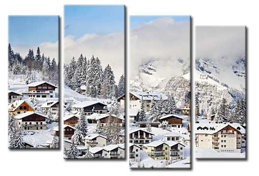 Модульная картина Швейцарская зима
