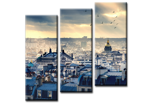 Модульная картина Небесно-синий Париж
