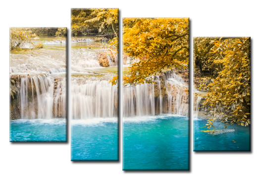 Модульная картина Бирюзовый водопад