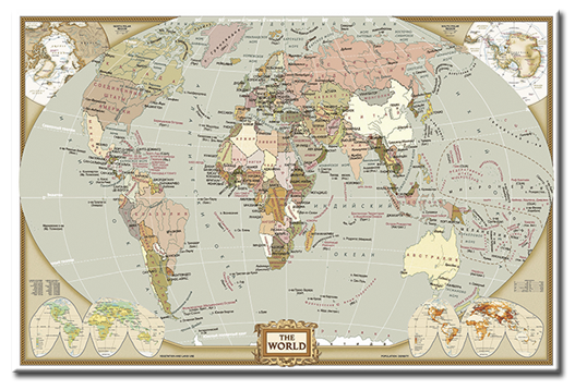 Постер на холсте Политическая карта мира