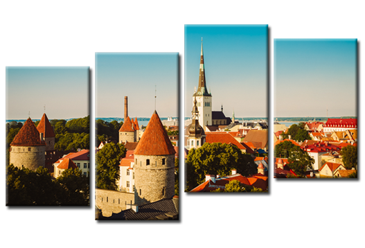 Модульная картина Эстонские крыши