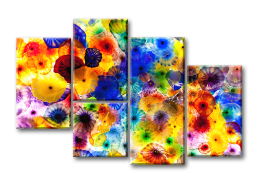Модульная картина Цветные медузы