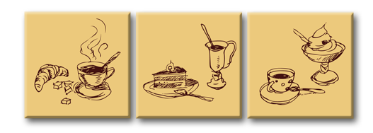 Модульная картина Кофе и десерт