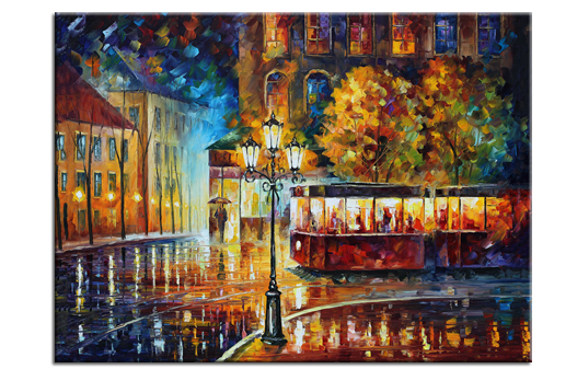 Декоративная картина «Ночной Трамвай» купить в интернет магазине  Принт-Постер, цена производителя!