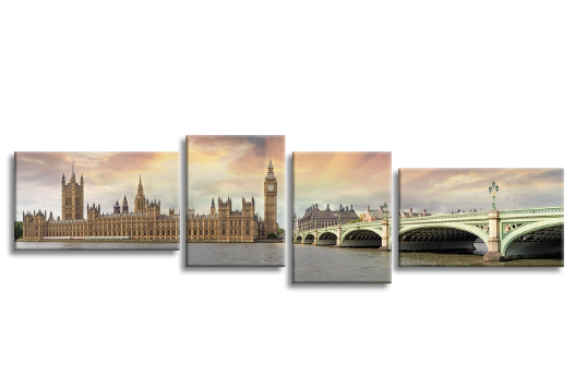 Модульная картина Полиптих «Время Лондона»