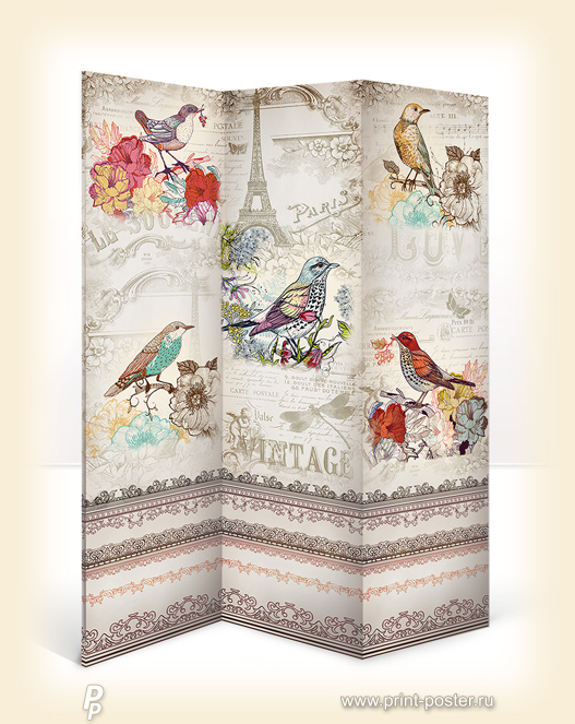 Ширма Vintage birds