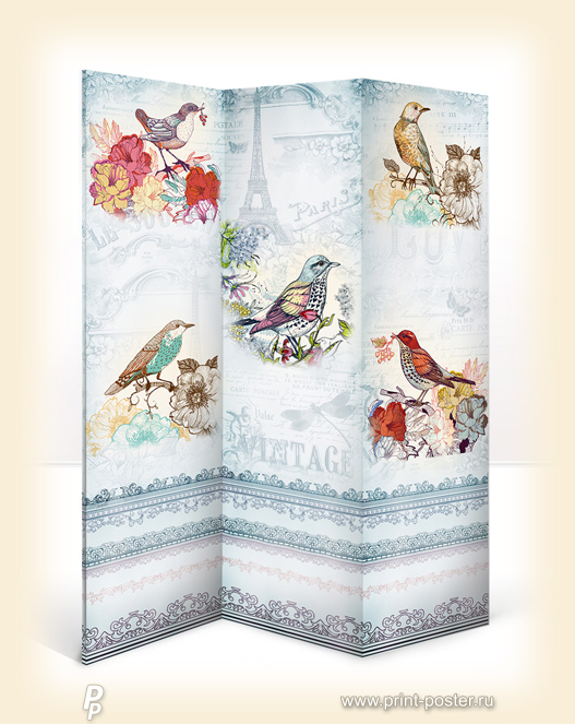 Ширма Vintage birds