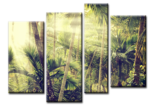 Модульная картина «Тропические джунгли» купить в интернет магазине  Принт-Постер, цена производителя!