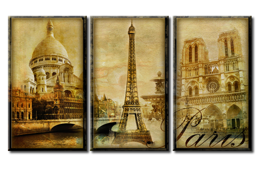 Модульная картина Достопримечательности Парижа