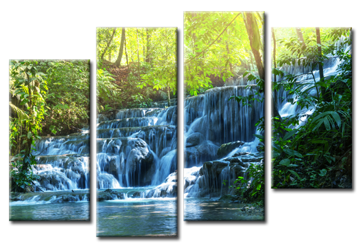 Модульная картина Водопад в Джунглях